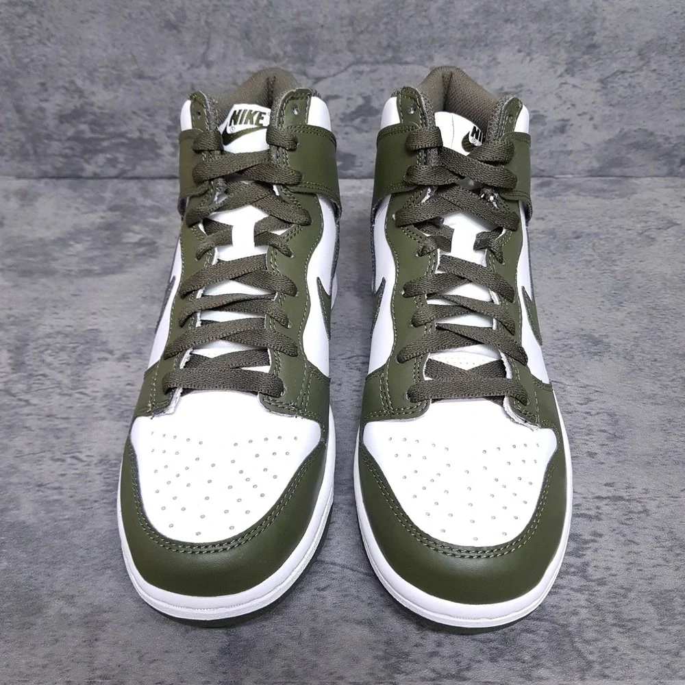 NIKE Dunk High Top Shoes GS Kids‎ 7 Y Womens 8.5 White Cargo Green DB2179-105